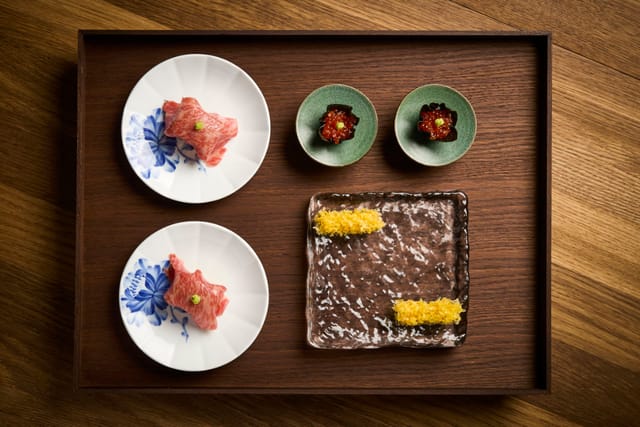 Snacks served on a tray