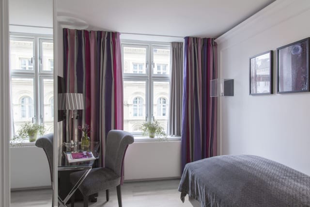 An Original room in the Berry colourway, facing the street
