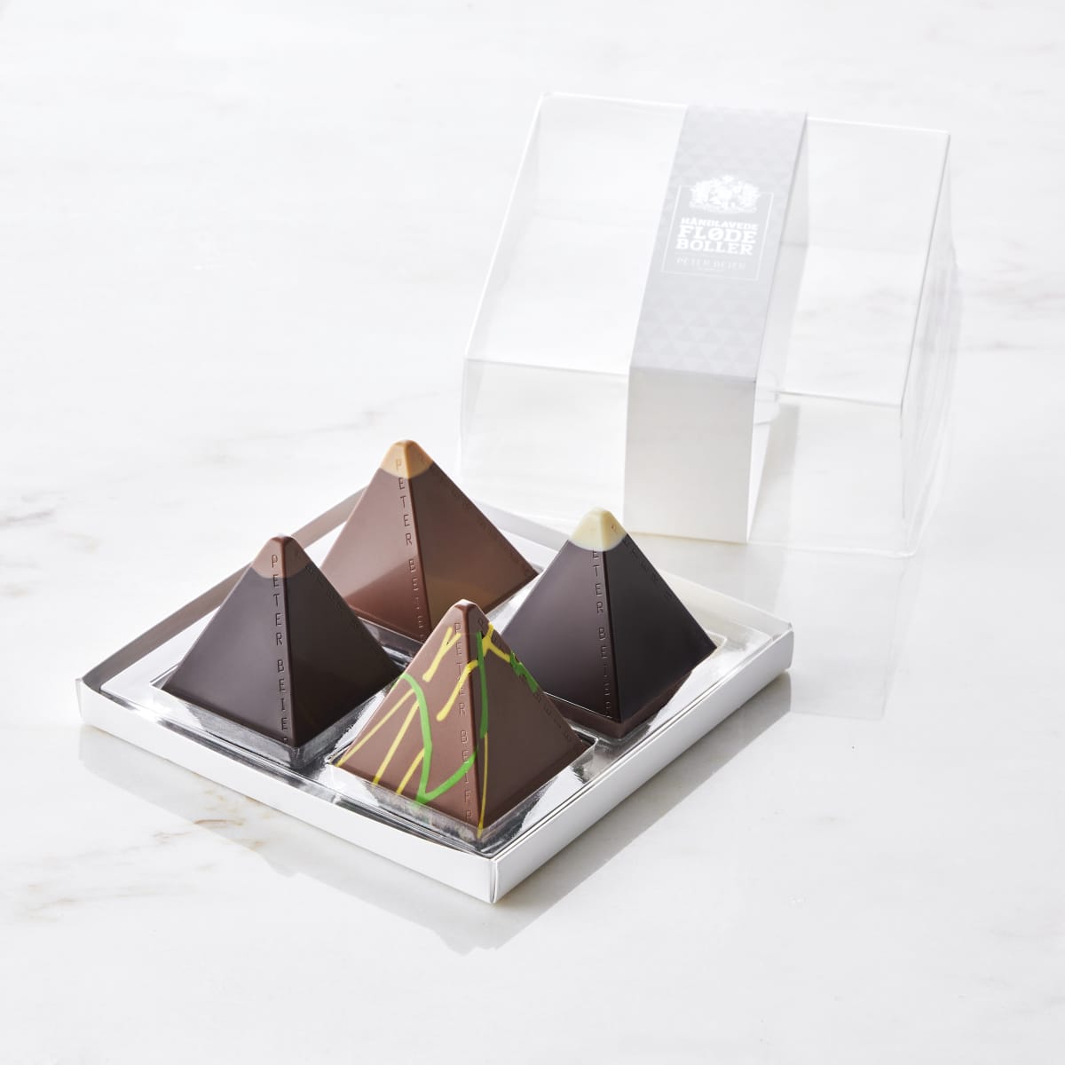 4 Flødeboller i æske — the Gourmet Flødeboller four-piece box.