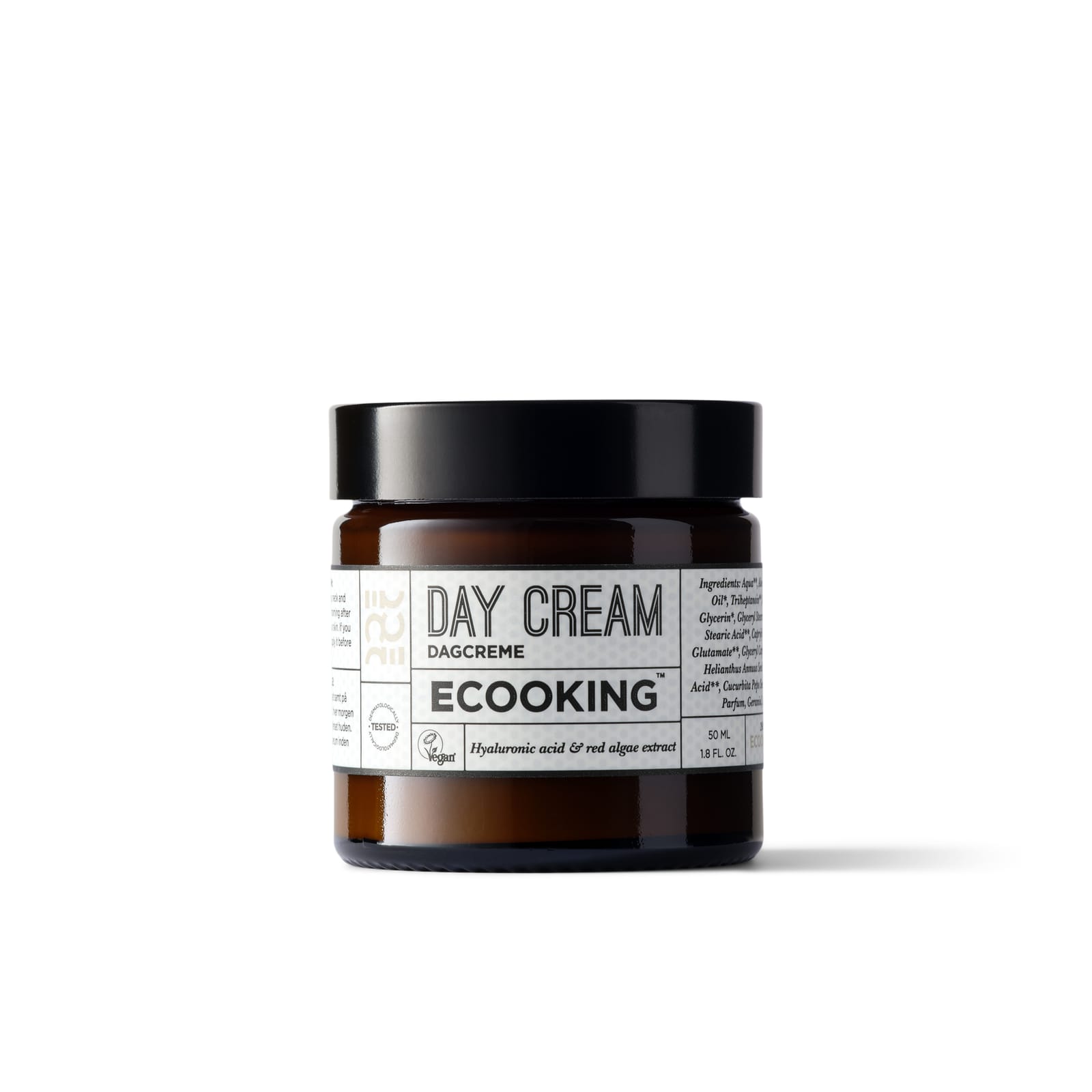 ECOOKING Day Cream in an amber glass jar