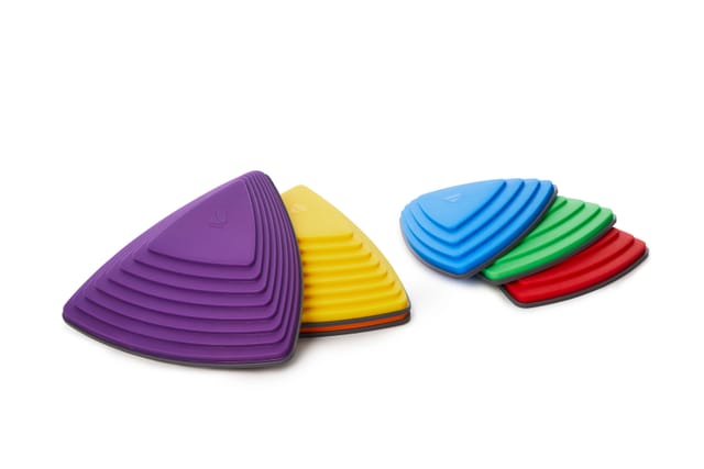 River Stones in six colours, stacked in two piles