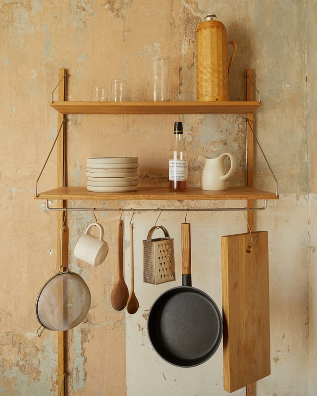 Shelf Library in oak in a kitchen