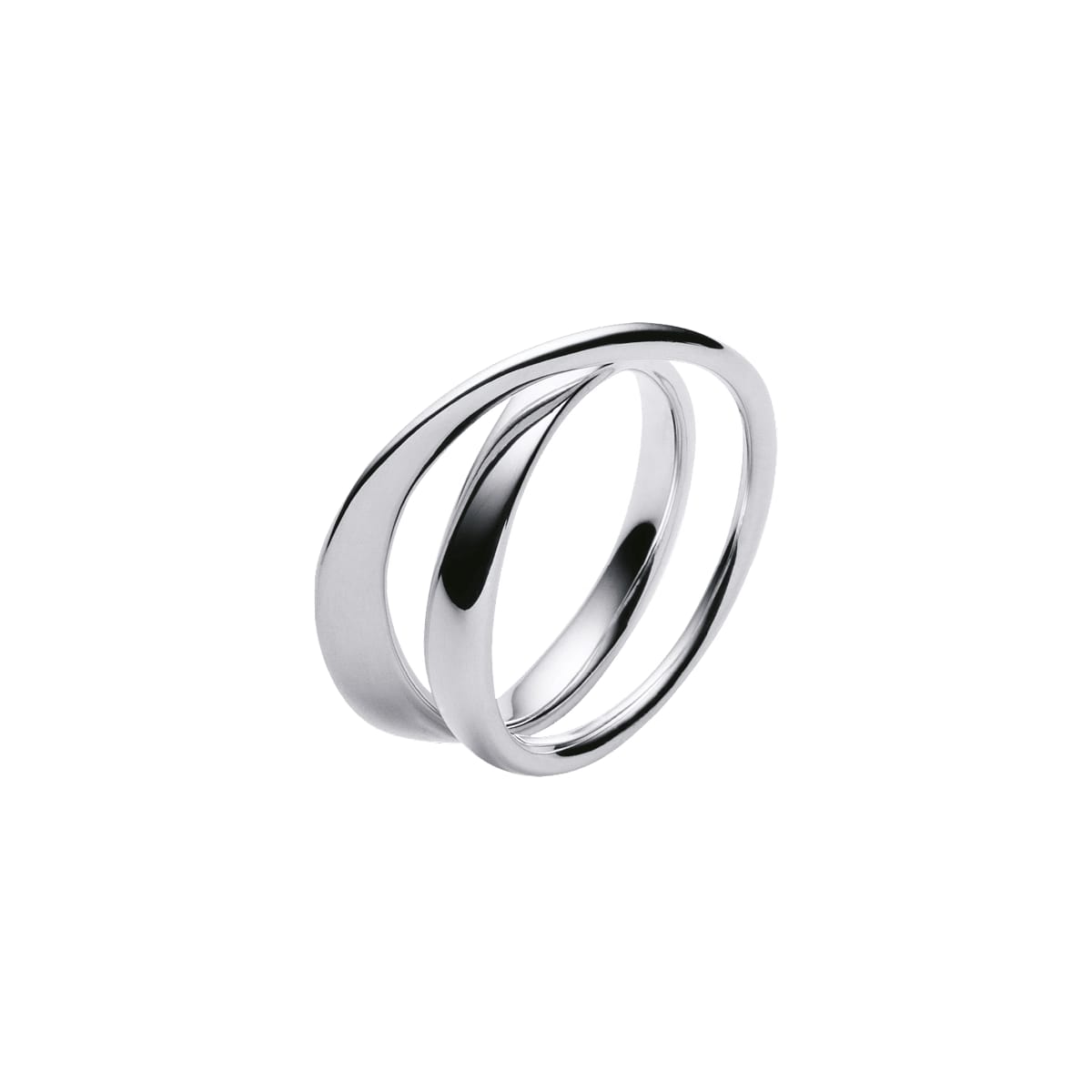 The Möbius double ring in sterling silver