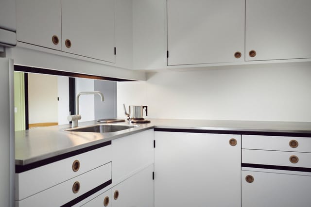 The kitchen of Arne Jacobsen's Kubeflex house