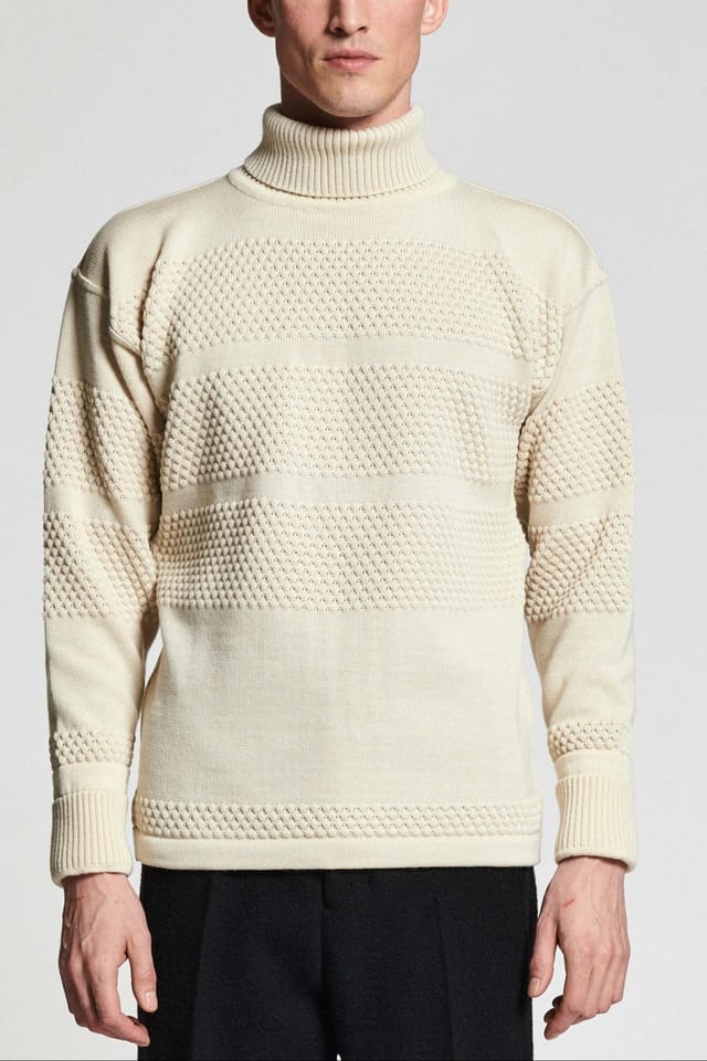 FISHERMAN sweater in natural white