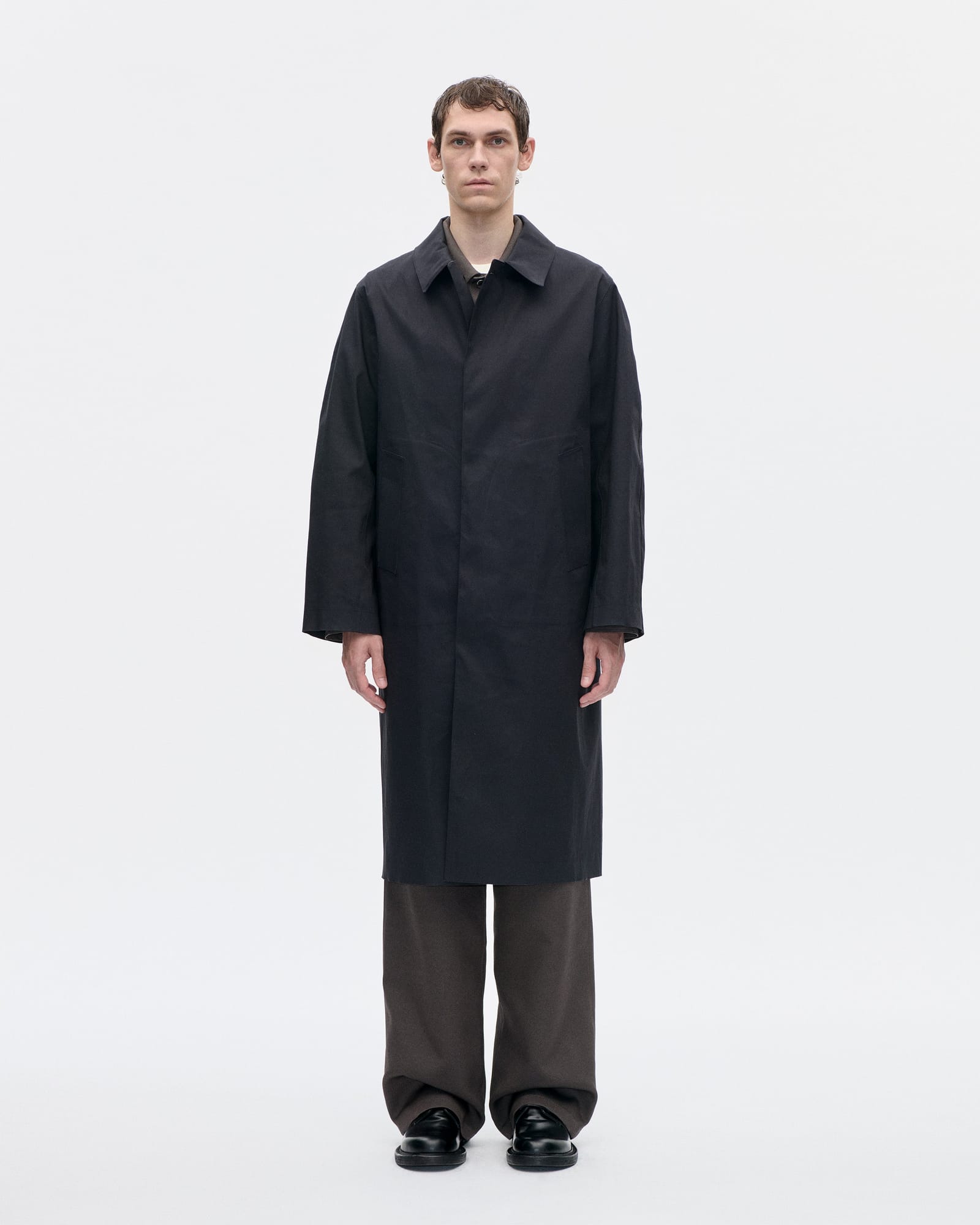 Rubber Coat Hancock in black, front
