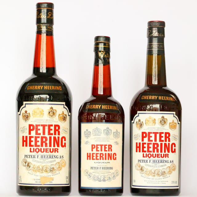 Bottles of Peter Heering cherry liqueur