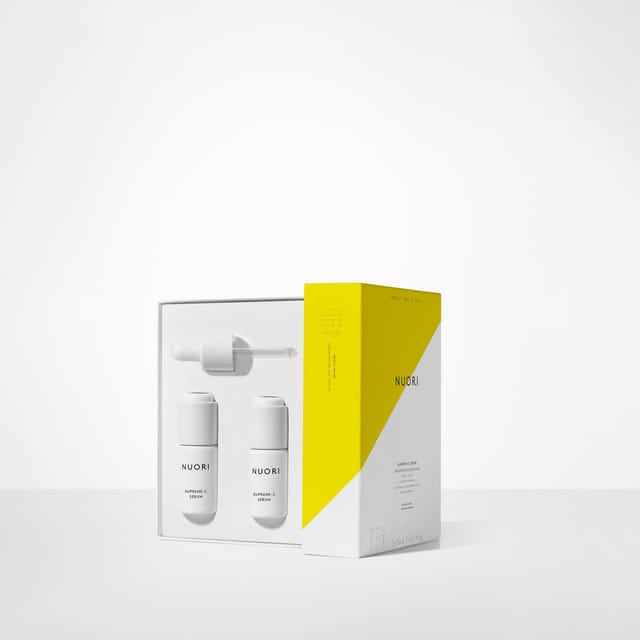 NUORI Supreme-C Serum, two-bottle set and box