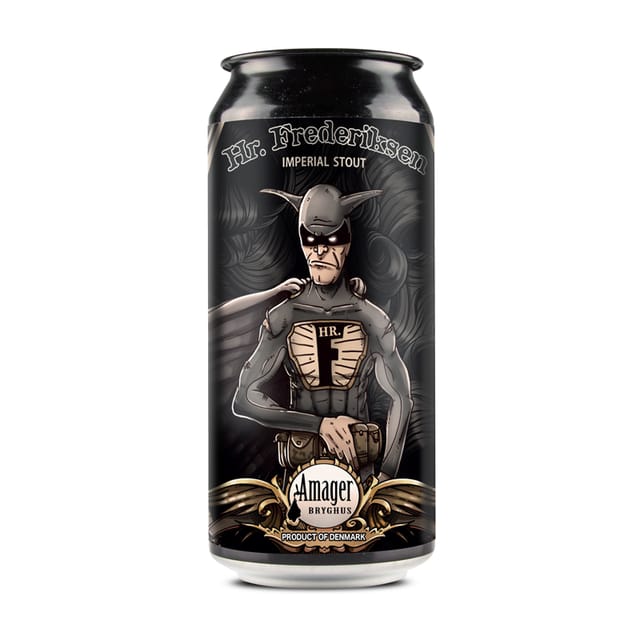 A 44 cl can of Hr. Frederiksen imperial stout