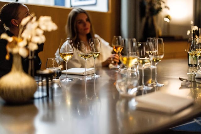 Guests at a table in the dining room