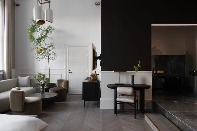The living room of a suite