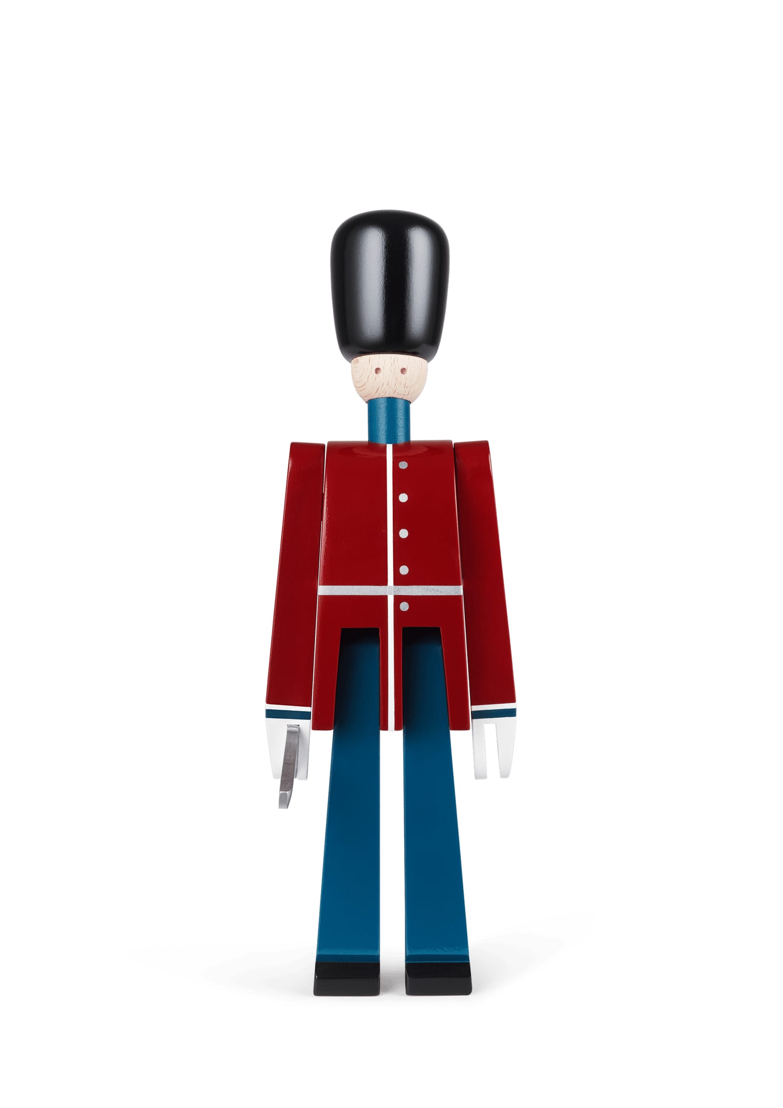 Guardsman with sword, small, in red, blue and white