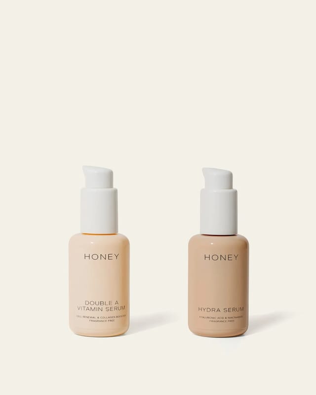 Double A Vitamin Serum and Hydra Serum side by side